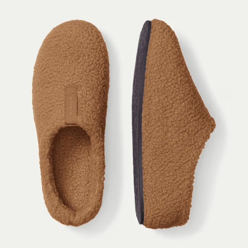 Bombas Sunday Slippers Sherpa Women's Size 9 Dark Camel Excellent